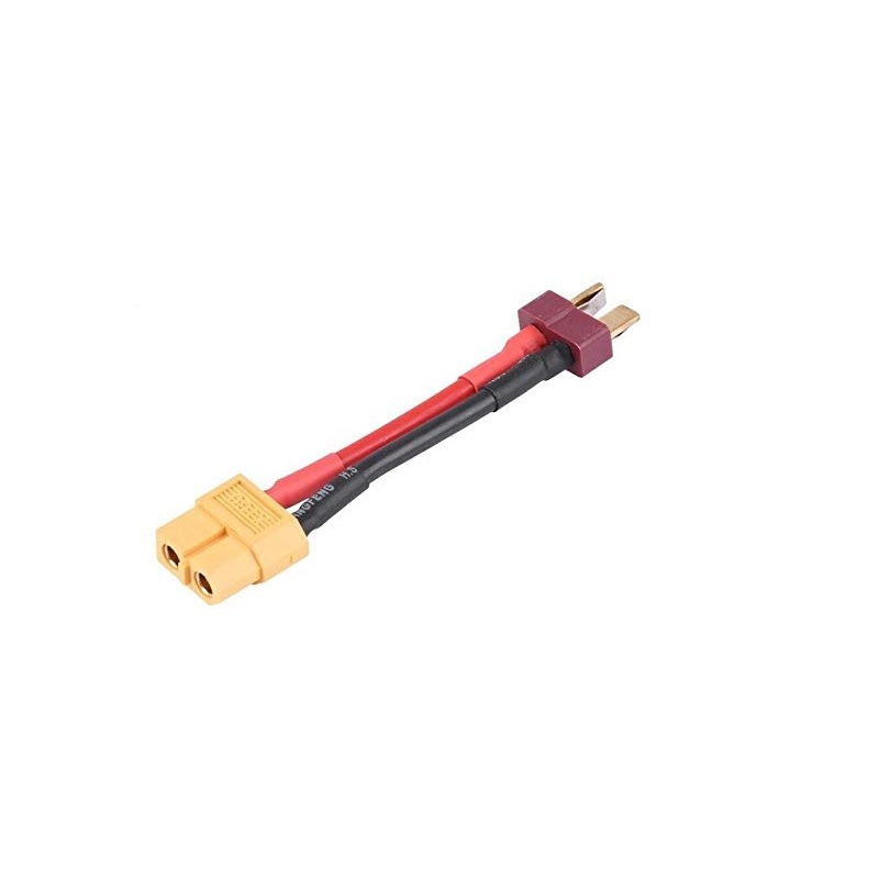 SafeConnect Nylon T-Connector Male Connector to XT-60 Female Connector Battery Adapter 14AWG 15cm Cable-picture-16