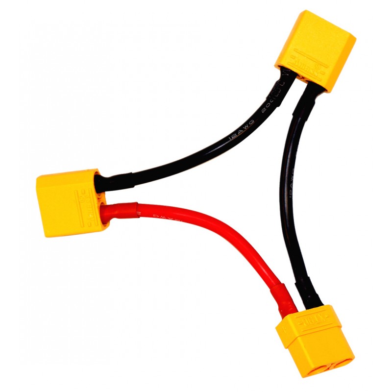 SafeConnect XT-60 Connector Harness for Series Connection Battery Adapter 14AWG Cable (2M-1F)-image-41