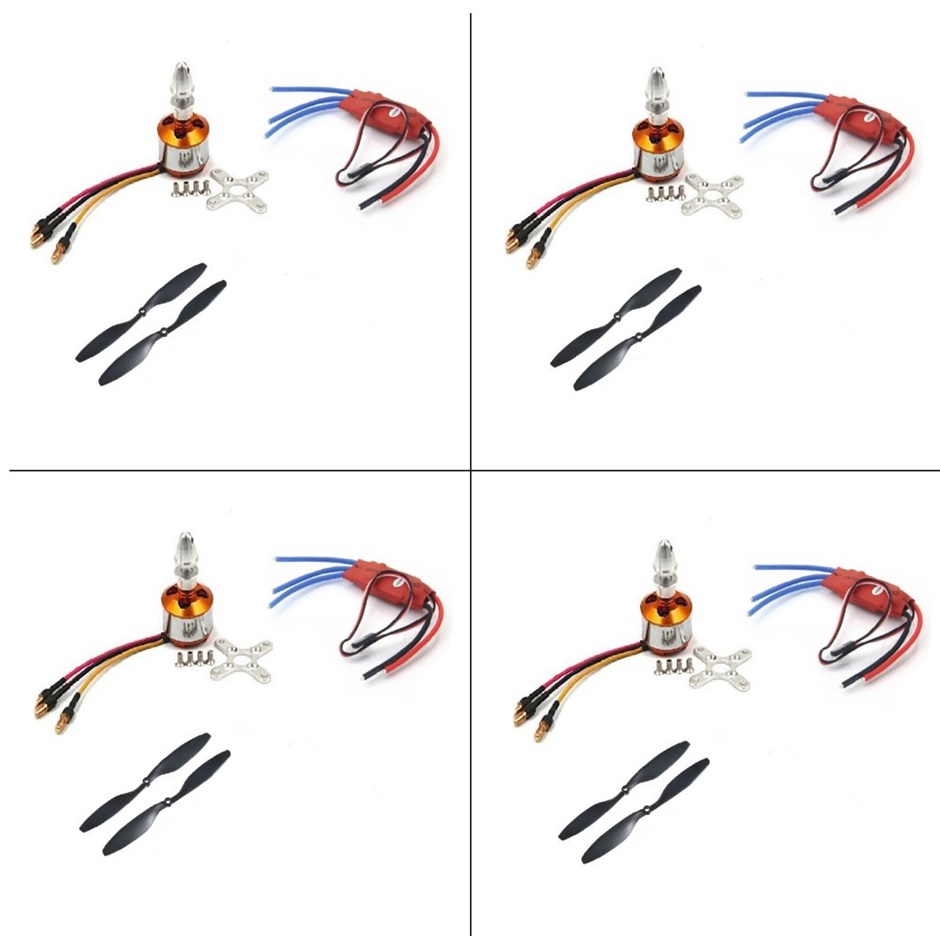 Set of 4 A2212 1400KV Brushless Motor for Drone with SimonK 30A ESC and Orange 1045 Propeller Set-picture-30