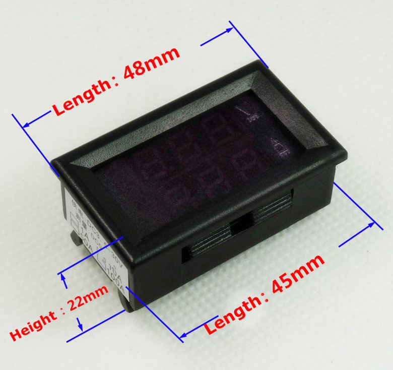 Digitales Dual Volt- Und Amperemeter 0-200V 10A – Produktbild-Vorschau 2
