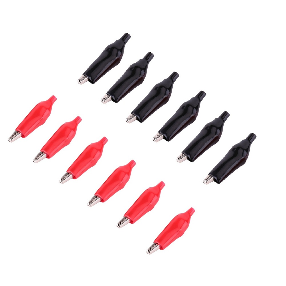 Alligator (Crocodile) Clip Red+Black 6-pair-(12Pcs)-image-34