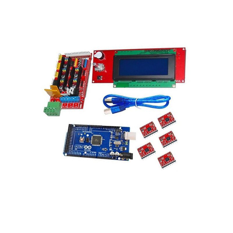 RAMPS 1.4 3D Printer Controller+Mega2560 with Cable compatible with Arduino +5Pcs A4988 Driver With Heat Sink+LCD 2004 Display Kit-image-17