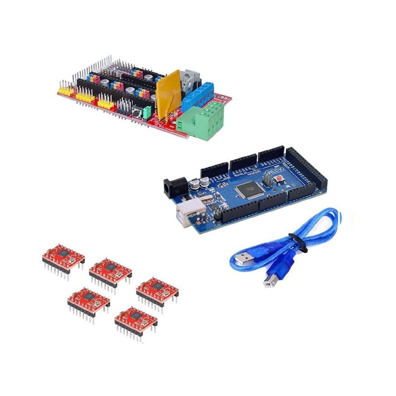 RAMPS 1.4 3D Printer controller+Mega2560 with cable compatible with Arduino +5Pcs A4988 Driver with heat sink Kit-picture-39