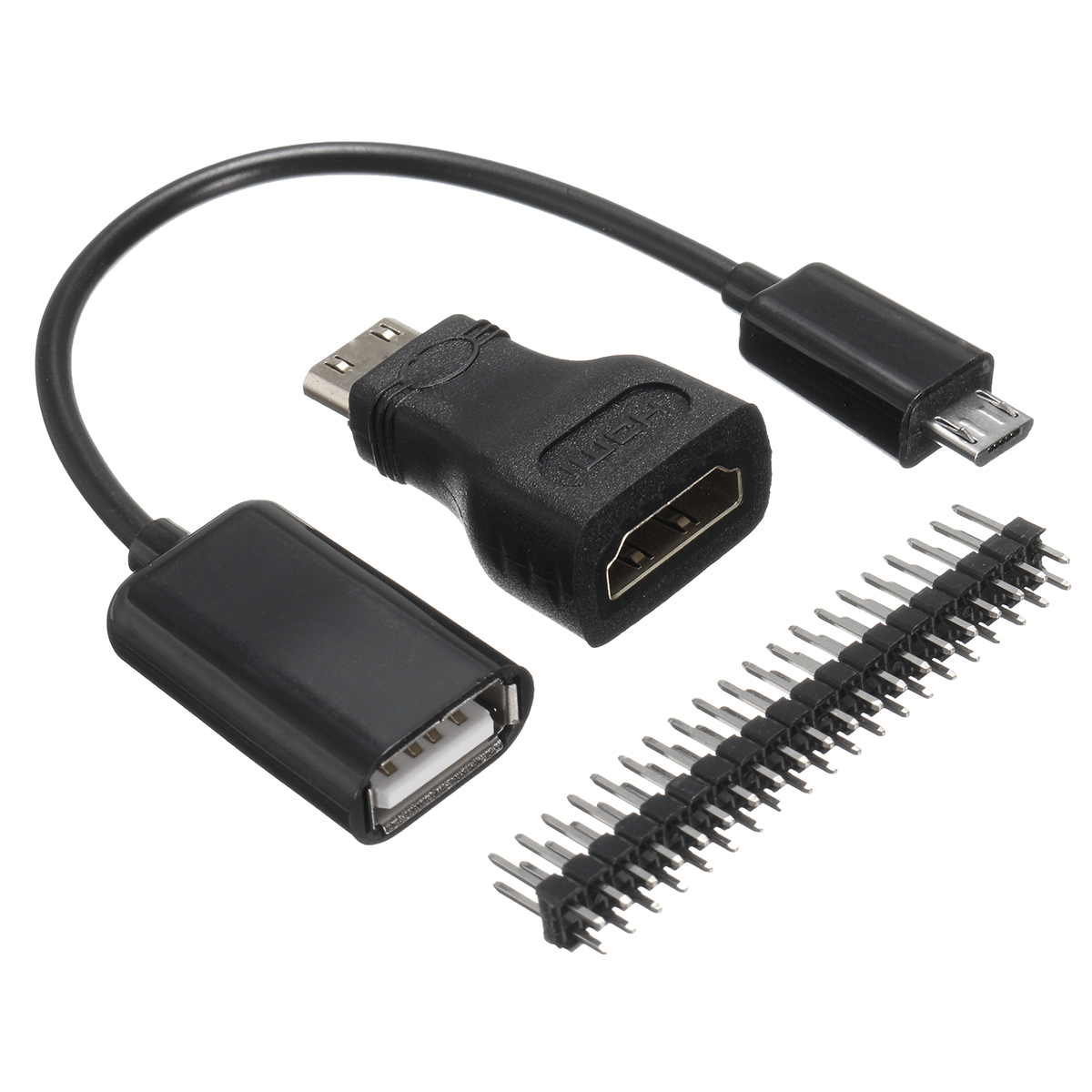 Raspberry Pi zero 3in1 Micro USB Cable+Pin Header+HDMI Adapter-image-9