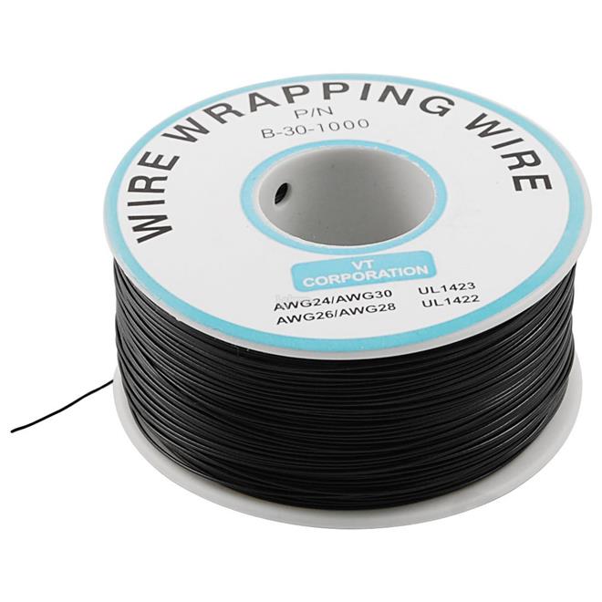 B-30-1000 30AWG PVC Wire Wrap 230m Black Durable Insulated Wire-picture-26
