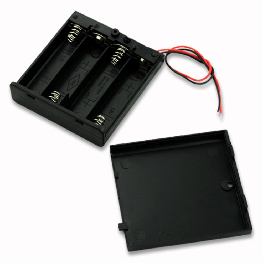 4 x 1.5V AAA battery holder with cover and On/Off Switch-image-6