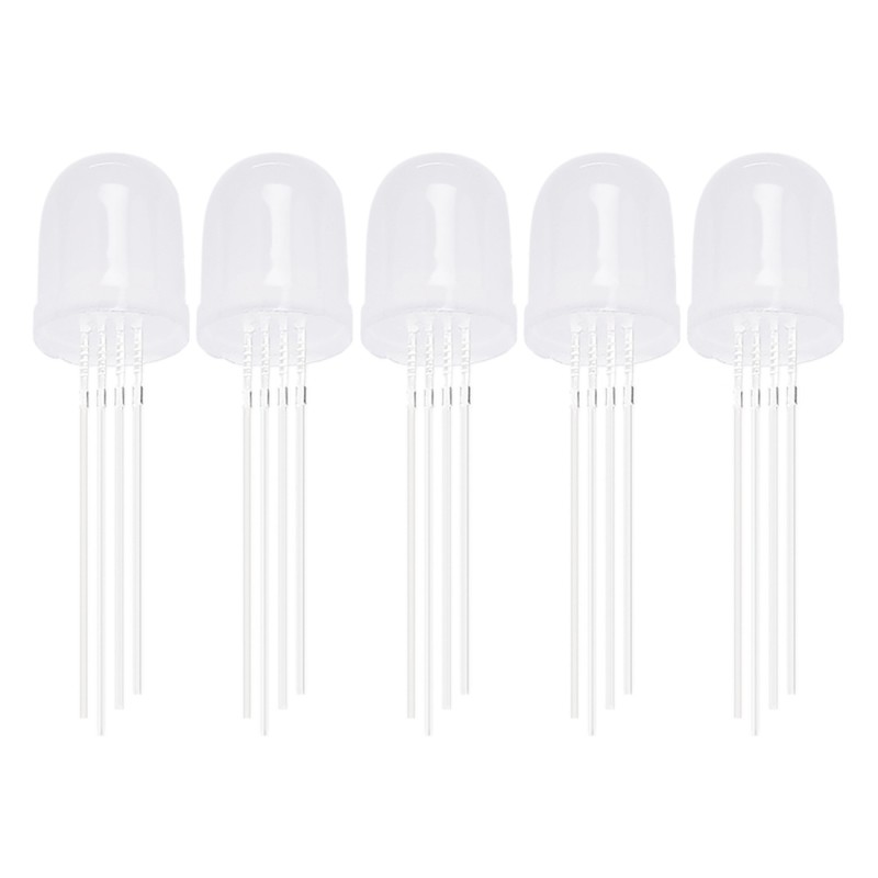 Diffused RGB Common Anode LED - 10mm Tricolor (5pcs)-image-7