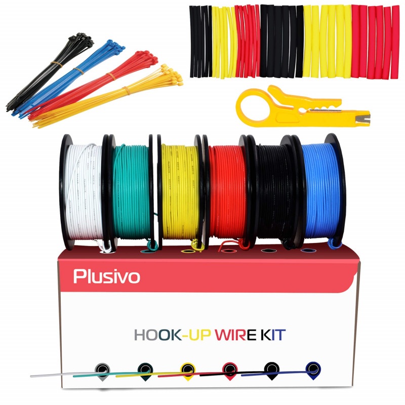 30AWG Plusivo Hook up Wire Kit - 6 Different Colors x 20 m (66 ft) each-image-35