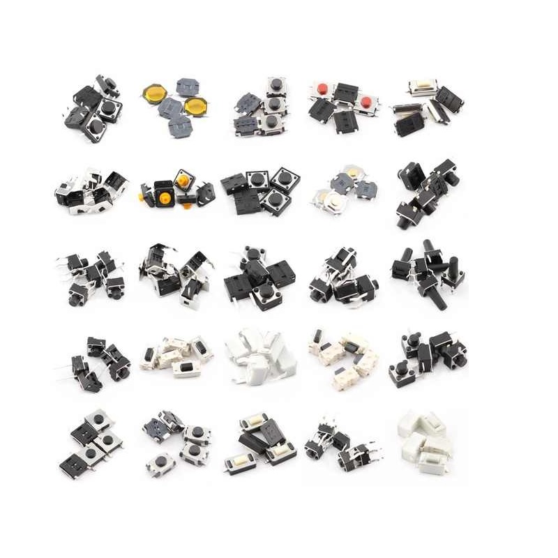 25-Types Assorted Micro Push Button Tact Switch 125Pcs Reset Mini Leaf Switch SMD 2*4 3*6 4*4 6*6-picture-33