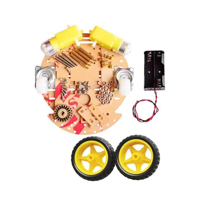 2WD Mini Round Double-Deck Smart Robot Car Chassis DIY Kit-image-1