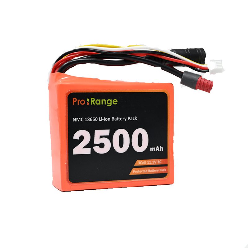 Pro-Range NMC 18650 11.1V 2500mAh 3C 3S1P Li-Ion Battery Pack with JST-XH & Nylon-T-image-5