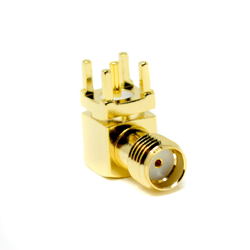 SMA Female Connector Right Angled Through-Hole for PCB Mount-image-5