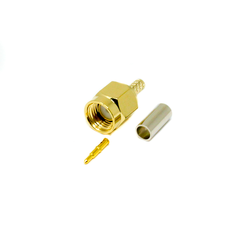 SMA Male Gold Plated Straight Plug Connector Crimp Type for Cables-image-2