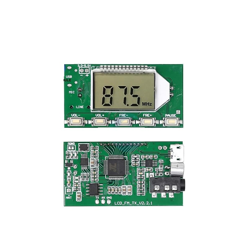 DSP PLL 87-108Mhz Stereo FM Transmitter Module Digital LCD Display Wireless Microphone Board Multi-function Frequency Modulation-picture-20