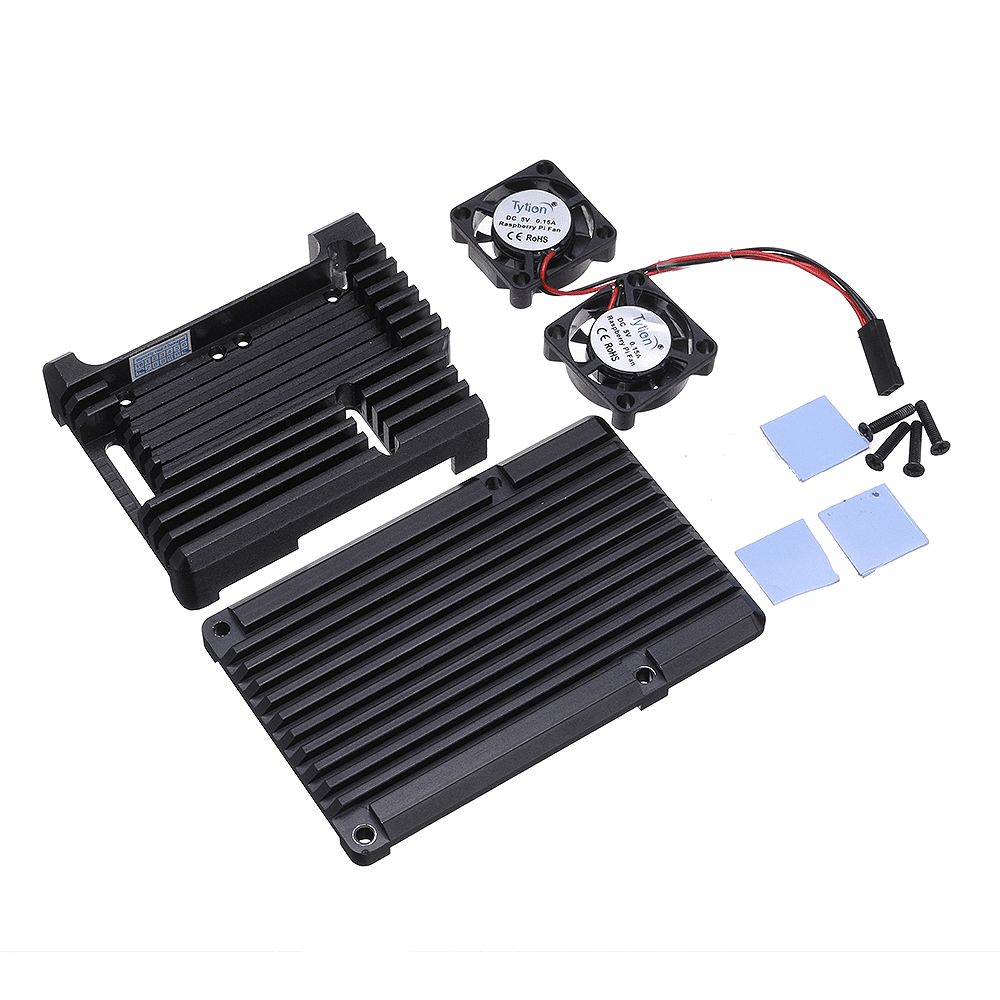 Metal Aluminum Case with double Fans for Raspberry Pi 3B/3B+-picture-41