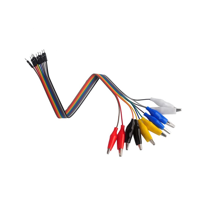 10Pin Alligator Clips Jumper Wires Crocodile Dupont Line with Male Connector Cable for DIY Connection - 20cm-image-7