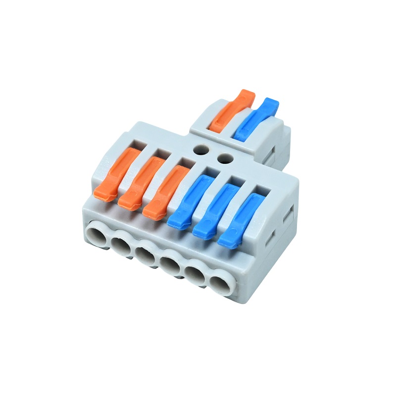 PCT-SPL-62 0.08-2.5mm 6:2 Pole Wire Connector Terminal Block with Spring Lock Lever for Cable Connection-picture-18