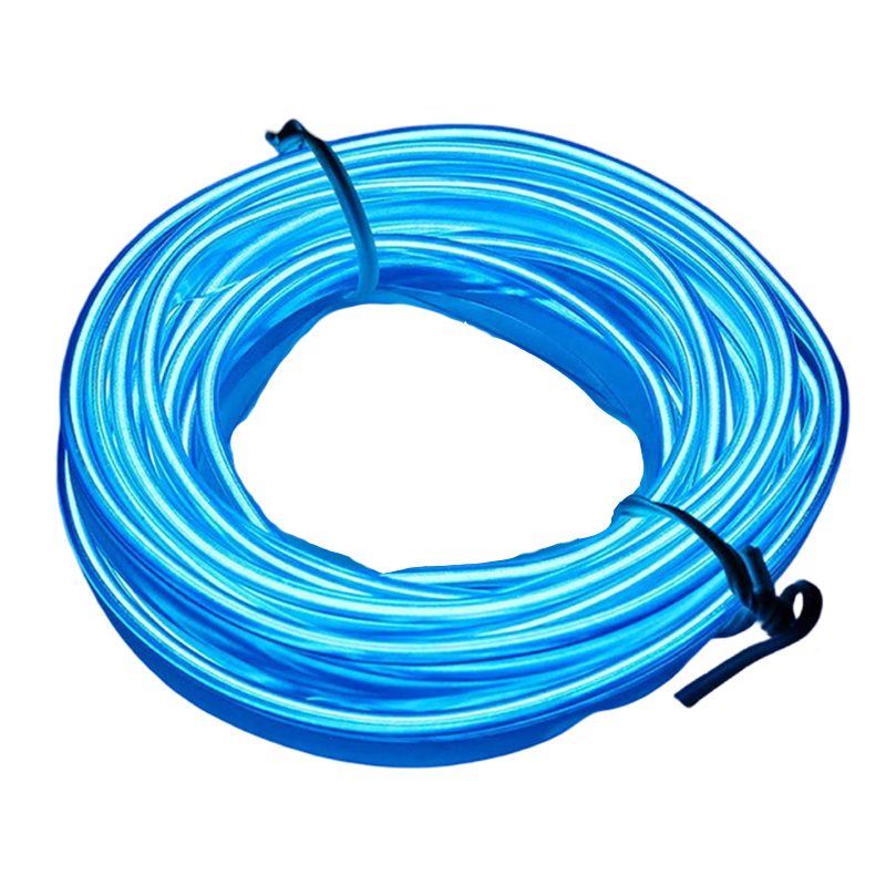 5M Neon Light Dance Party Decor Light Neon LED Lamp Flexible EL Wire Rope Tube Waterproof LED Strip - Only EL Wire -BLUE-picture-18