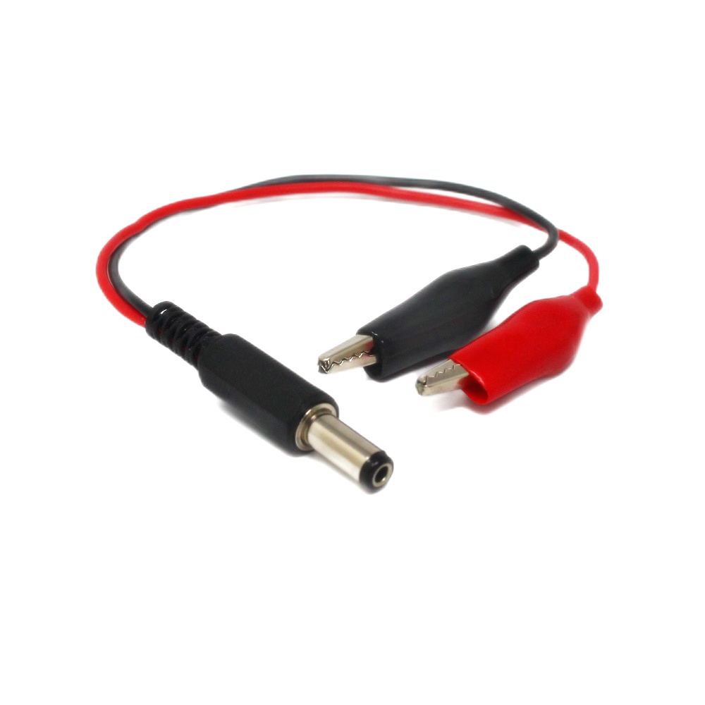 SafeConnect DC Jack Male Connector to Alligator/Crocodile Connector Battery Adapter 18AWG 25cm Cable-image-9