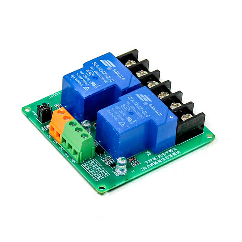 2 Channel Relay Module 30A with Optocoupler Isolation 12V Supports High and Low Triger（with Guide Rail）-image-9