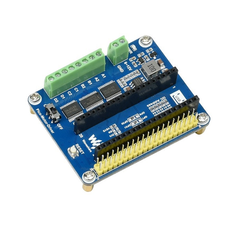 Waveshare DC Motor Driver Module for Raspberry Pi Pico Driving up to 4x DC Motors-picture-28