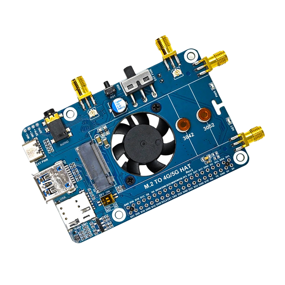 Waveshare SIM7600G-H M.2 4G HAT for Raspberry Pi, LTE CAT4 High Speed, 4G/3G/2G, GNSS, Global Band-picture-14