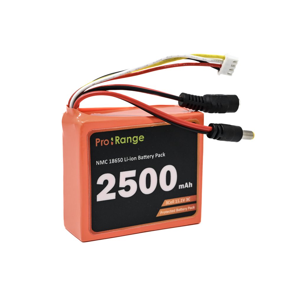 Pro-Range A Grade NMC N18650CH 11.1V 2500mAh 3C 3S1P Li-Ion Battery Pack with DC Jack Male & Female-image-25