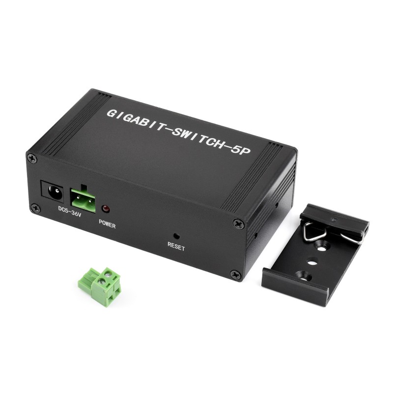 Waveshare Industrial 5P Gigabit Ethernet Switch Full-Duplex 10/100/1000M DIN Rail Mount without Power Adapter-image-46