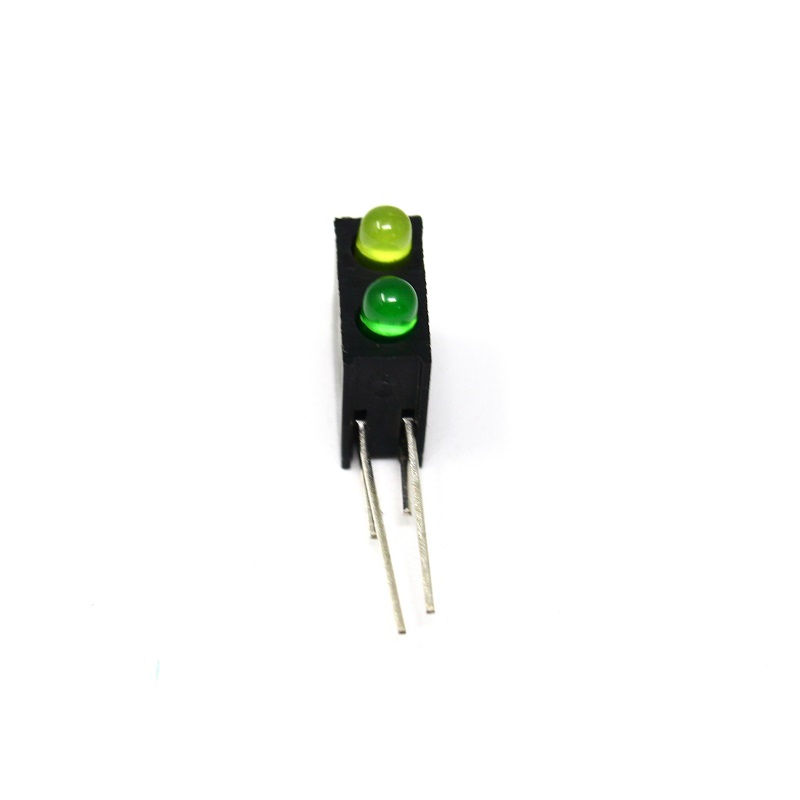 3MM Double Hole LED Light Holder with Light Yellow+Green (Pack of 10)-image-10