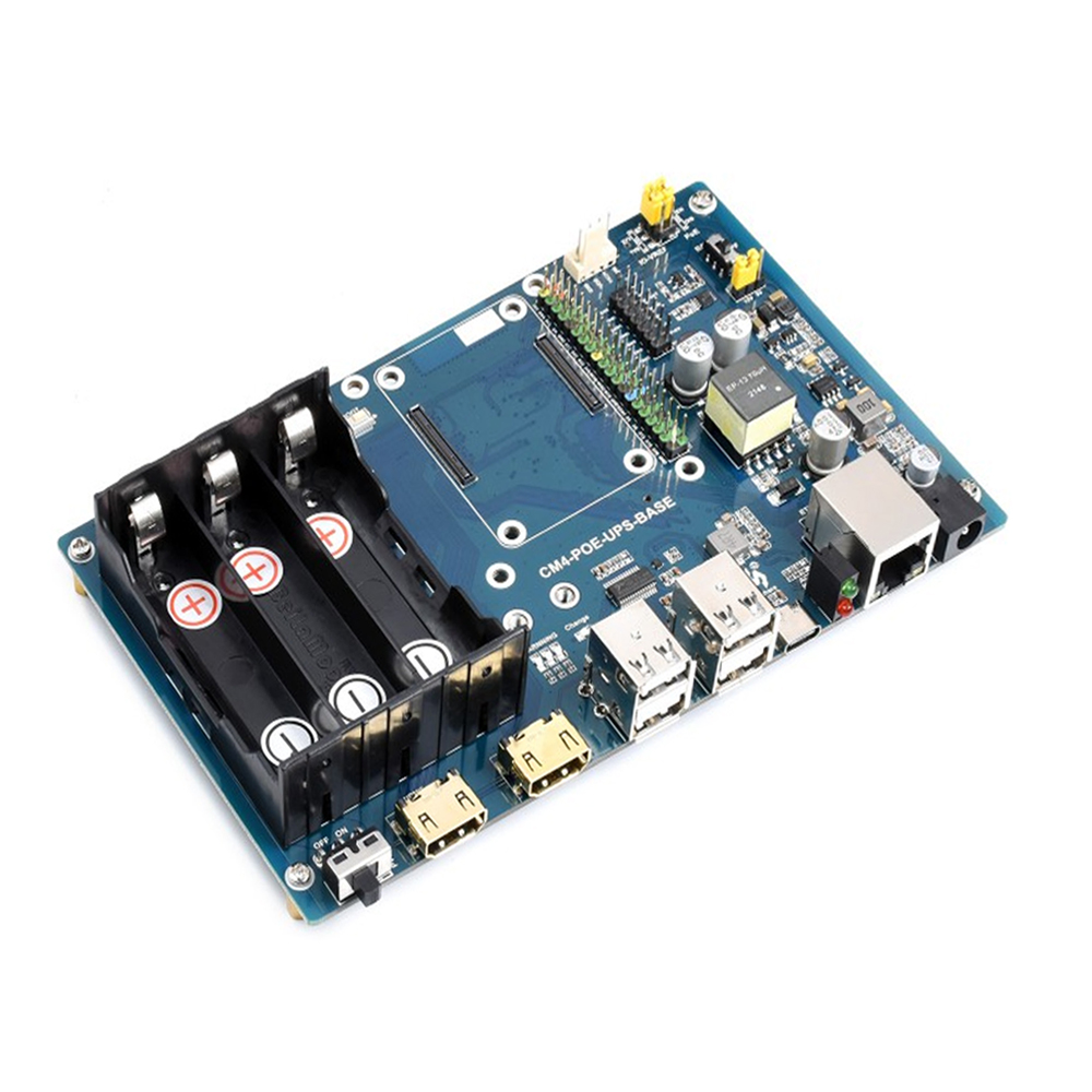 Waveshare PoE UPS Base Board Designed for Raspberry Pi Compute Module 4, Gigabit Ethernet, Dual HDMI, Quad USB2.0-picture-18