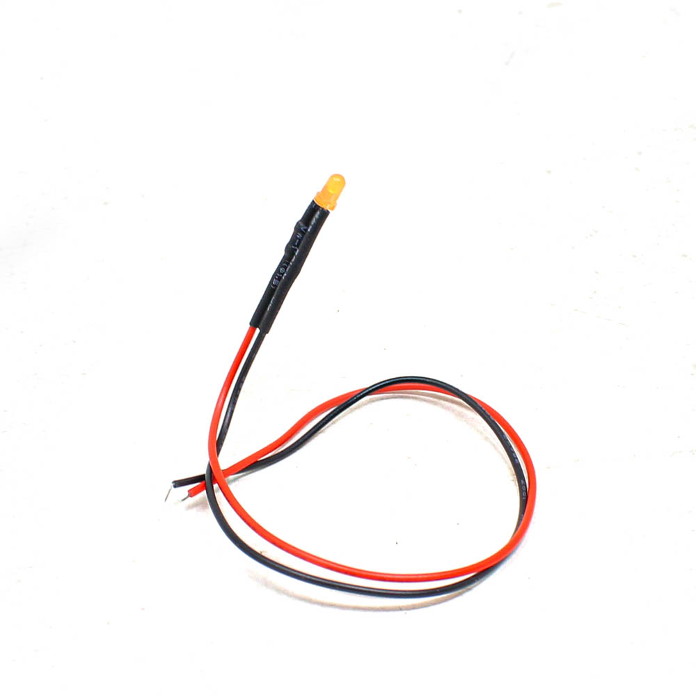 3V 3MM orange LED Indicator Light with 20CM Cable (Pack of 5)-image-0