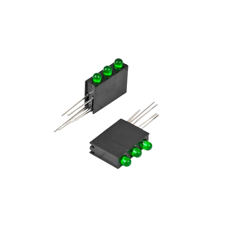 3MM Three Hole Lamp Holder with Green color Light (Pack Of 10)-picture-12