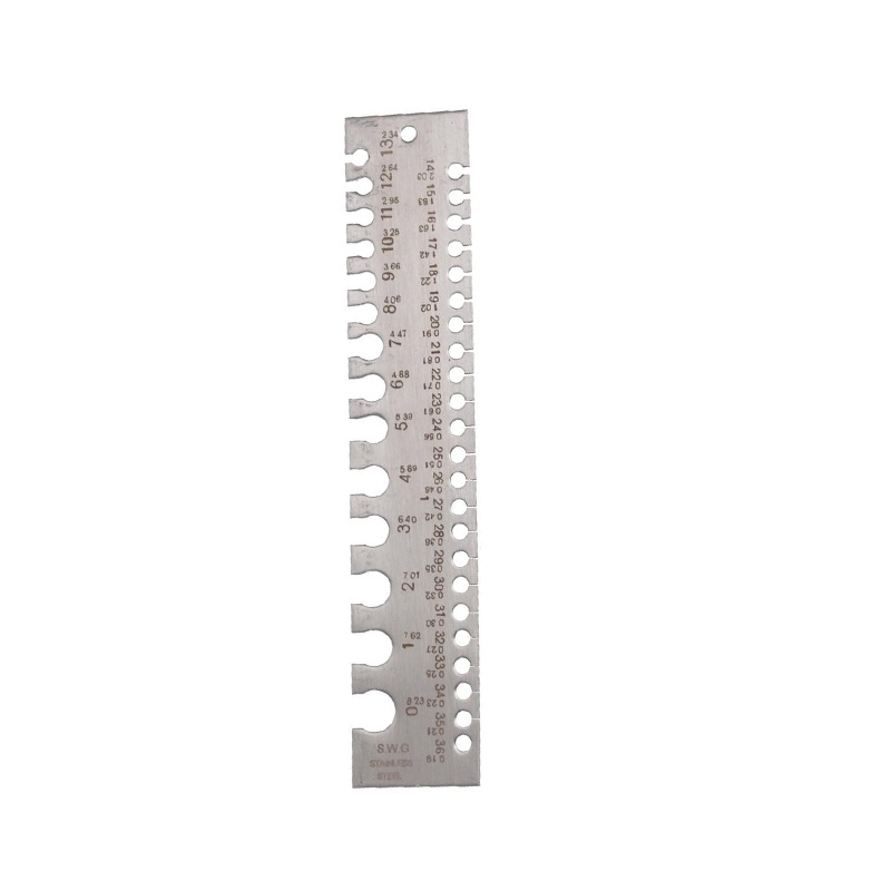 DURATOOL Wire Gauge, Stainless Steel, 37 Hole, 0 - 36 SWG, Etched-image-45