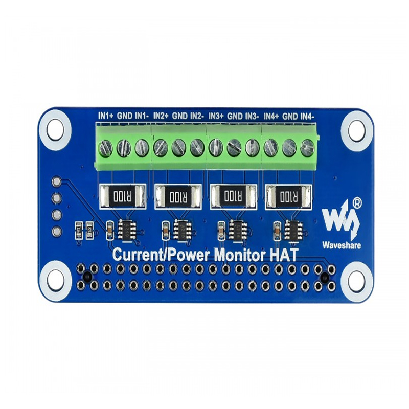 Waveshare 4-ch Current/Voltage/Power Monitor HAT for Raspberry Pi, I2C/SMBus-image-13