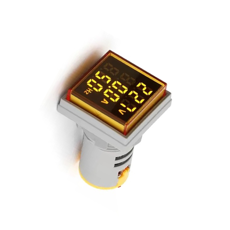 Yellow AC50-500V 0-100A 0-100Hz 22mm AD16- 22AVHz Square Cover LED Voltage Current Hertz Three Display Indicator-picture-11
