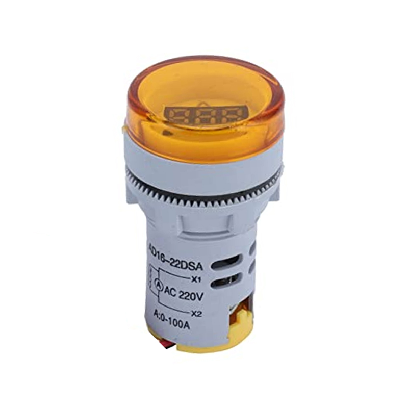 Yellow 0-100A 22mm AD16-22DSA Round LED Ammeter Indicator Light with Transformer-image-12
