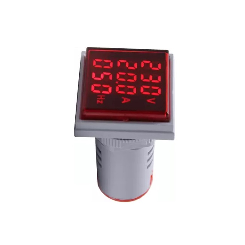 Red AC50-500V 0-100A 0- 100Hz 22mm AD16-22AVHz Square LED Voltage Current Hertz 3 In 1 Indicator with transformer-picture-27