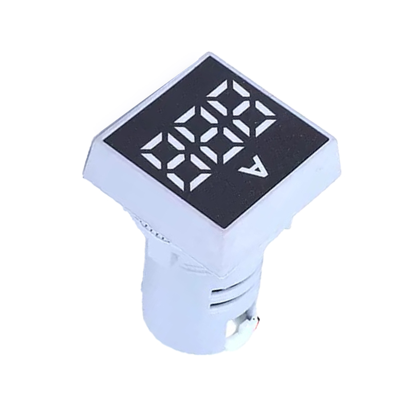 White 0-100A 22mm AD16- 22FSA Square Cover LED Ammeter Indicator Light with Transformer-image-11