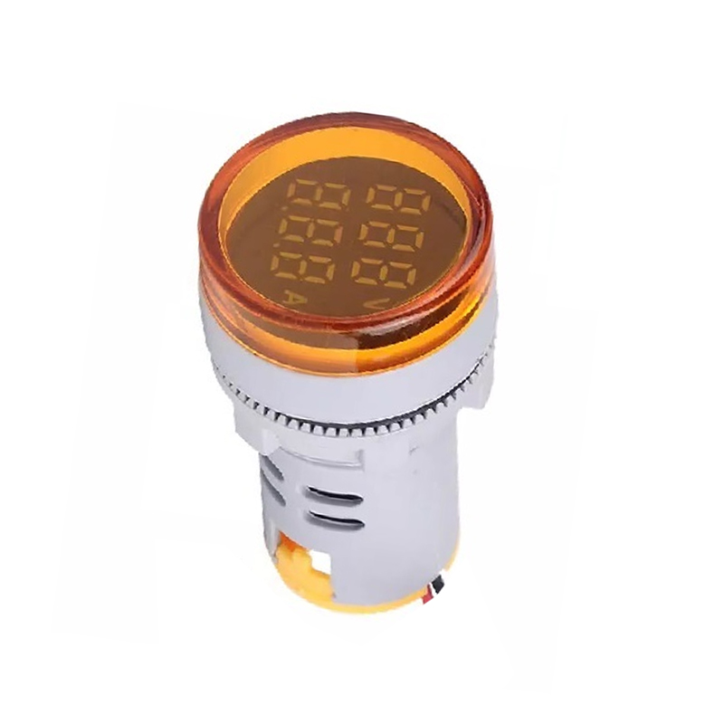Yellow AC50-500V 0-100A 22mm AD16-22DVA Round LED Indicator Light with Transformer-picture-26