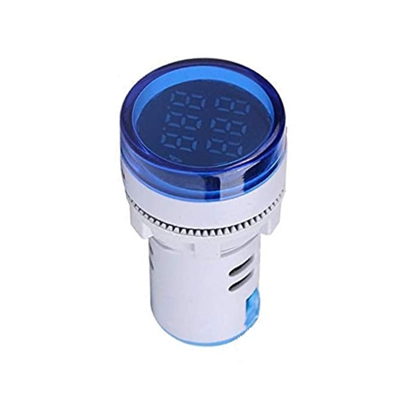 Blue AC50-500V 0-100A 22mm AD16-22DVA Round LED Indicator Light with Transformer-image-44