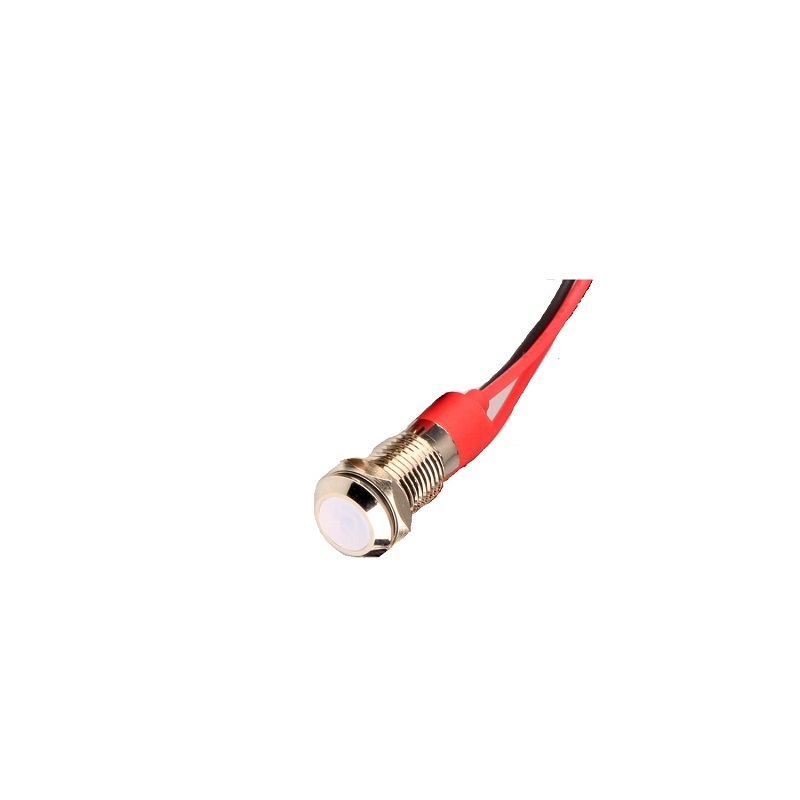 White 10-24V 6mm LED Metal Indicator Light with 15CM Cable-picture-29