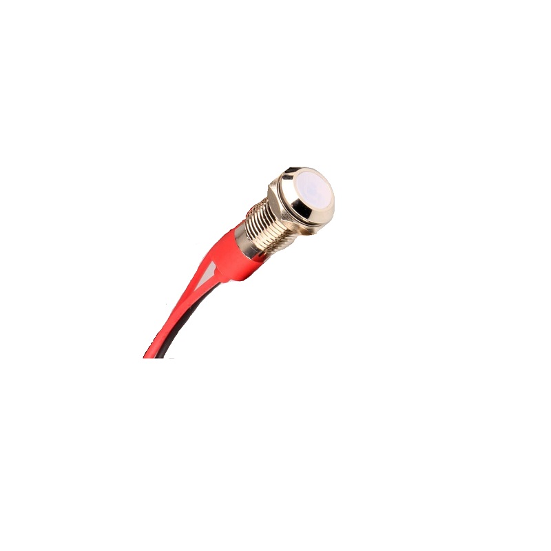White 10-24V 8mm LED Metal Indicator Light with 15CM Cable-picture-33