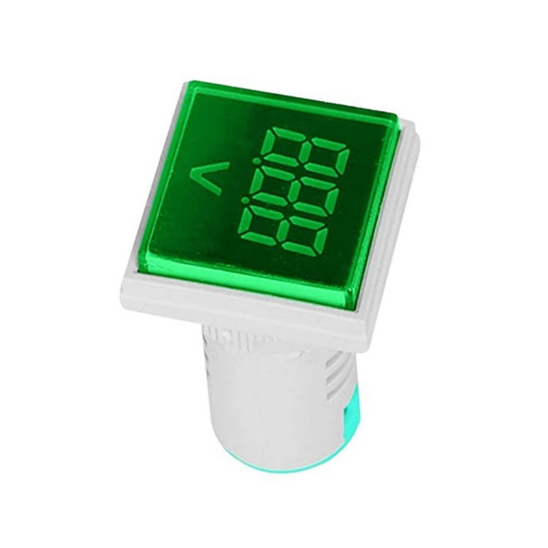 Green AC60-500V 22mm AD16-22FSV Square Cover LED Voltmeter Indicator Light-image-37
