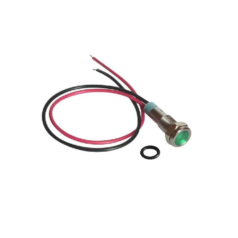 Green 3-9V 8mm LED Metal Indicator Light with 15CM Cable-image-27