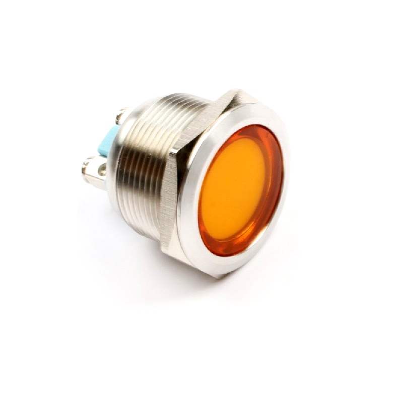 Yellow 10-24V 22mm LED Metal Indicator Light-picture-32