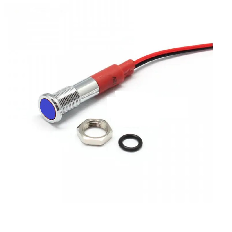 Blue 10-24V 6mm LED Metal Indicator Light with 15CM Cable-picture-12