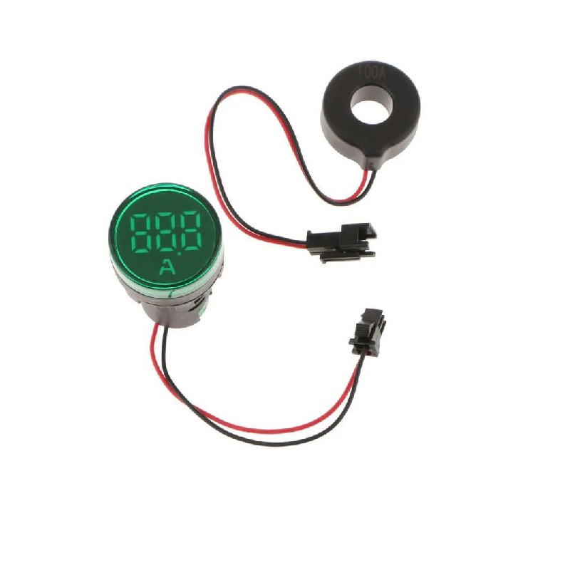 Green 0-100A 22mm AD16-22DSA Round LED Ammeter Indicator Light with Transformer-image-35