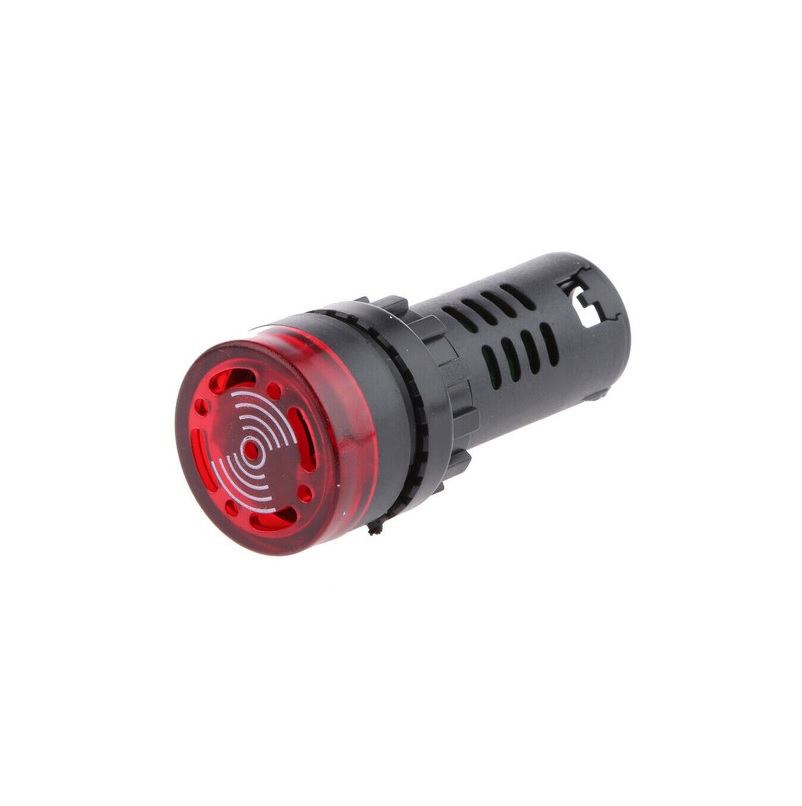 Red AC220V 16mm AD16- 16SM LED Signal Indicator Built-in Buzzer-picture-12