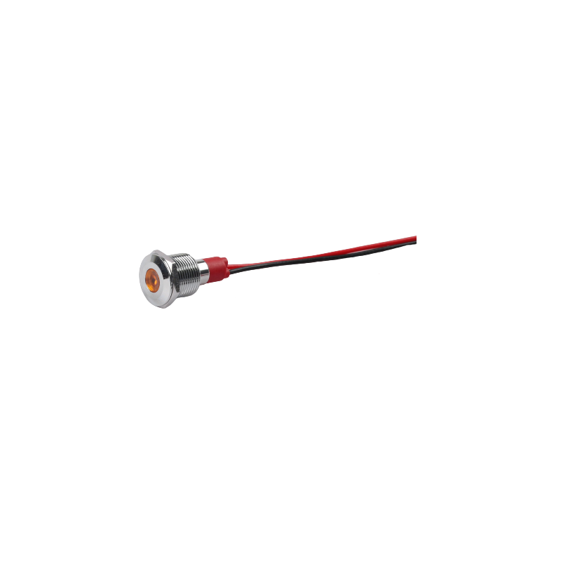 Yellow 10-24V 12mm LED Metal Indicator Light with 15CM Cable-picture-34