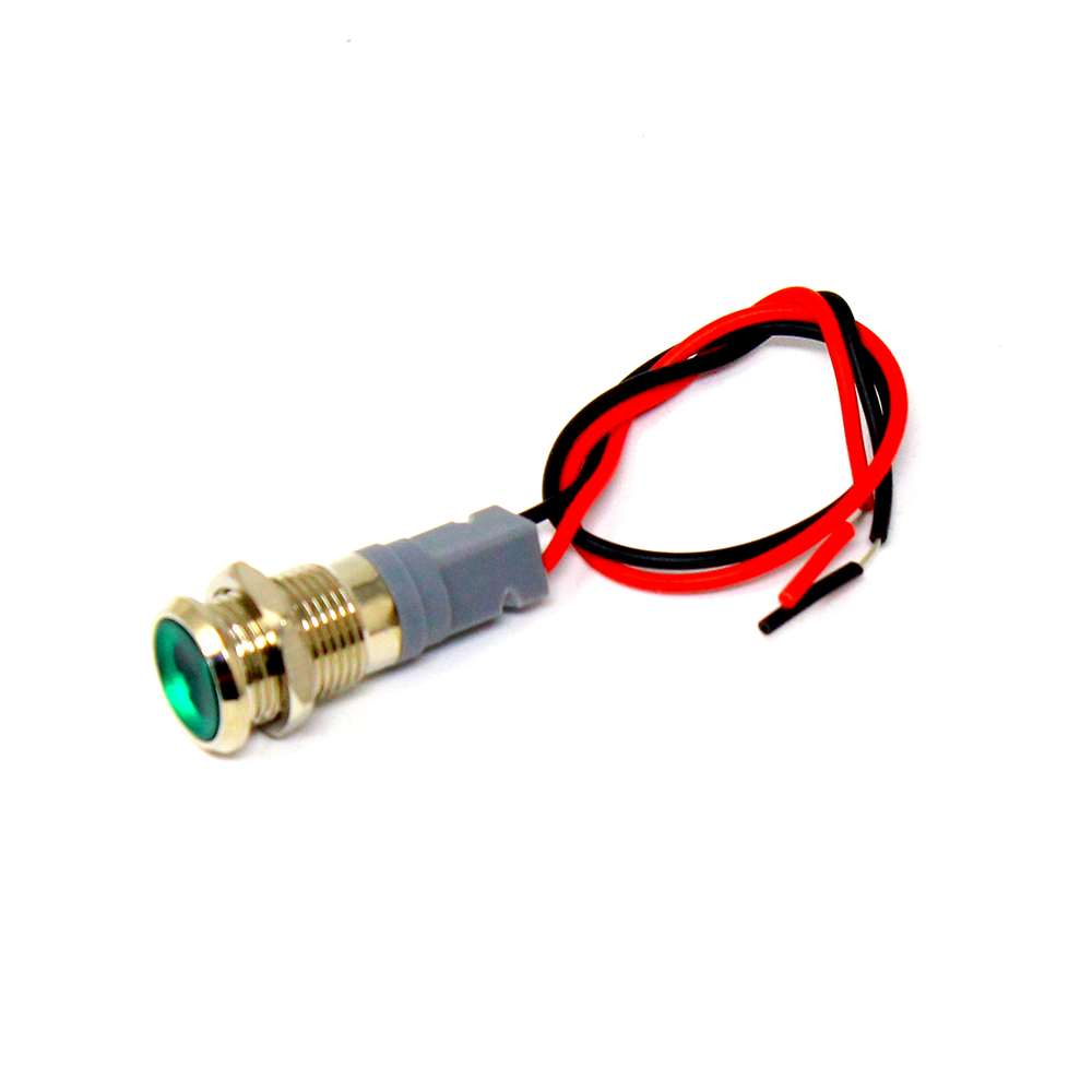 Green 10-24V 10mm LED Metal Indicator Light with 15CM Cable-picture-23